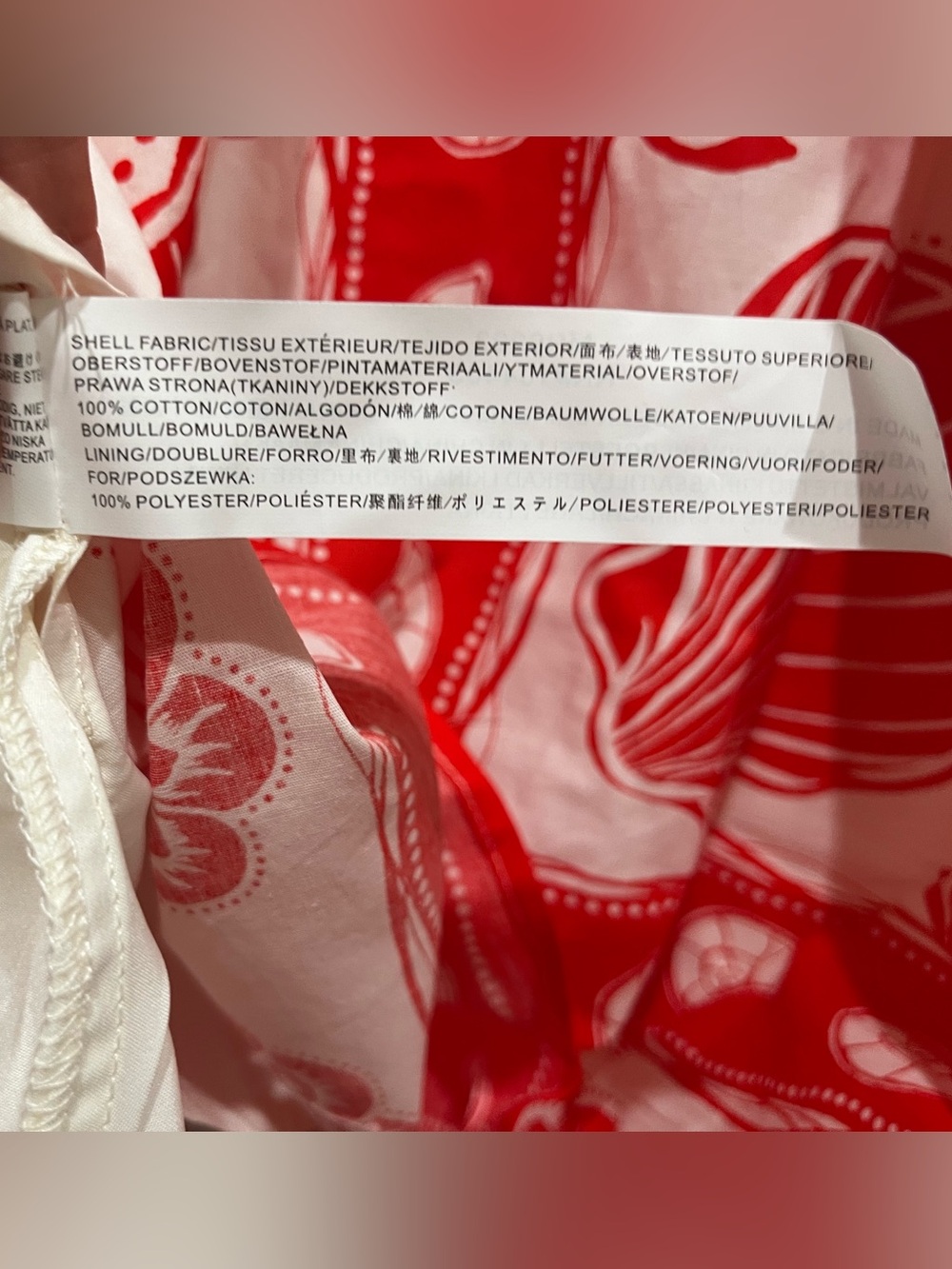 moon river red & white seashell print scalloped neckline dress ( Farm Rio Ainika - Picture 5 of 5